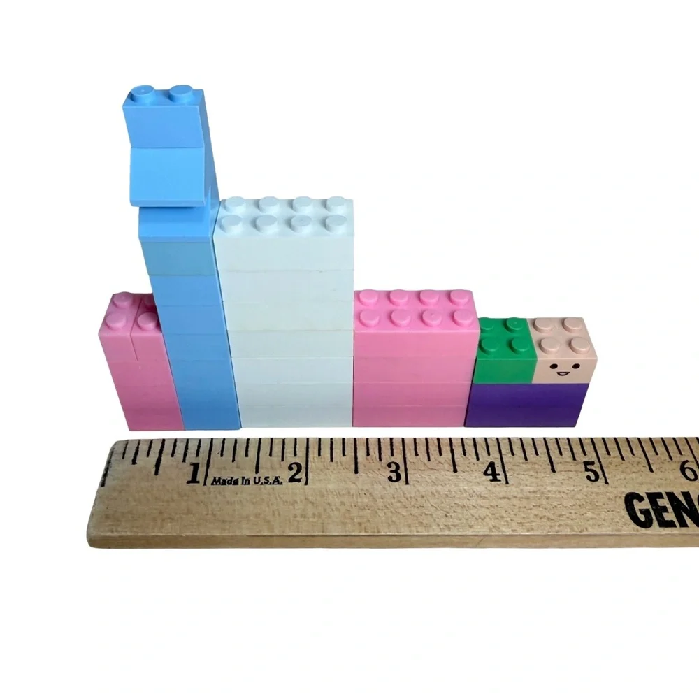 Vintage 80s Mega Bloks Pastel Bricks Lot 30 Pieces Character Face Block Rare